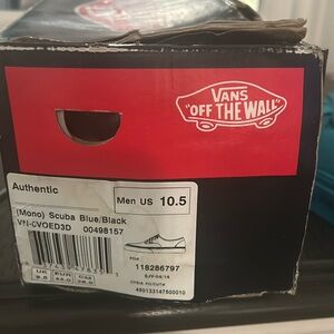 Vans Authentic (MONO) Scuba Blue/Black Men's Casual Fashion Skate Shoes